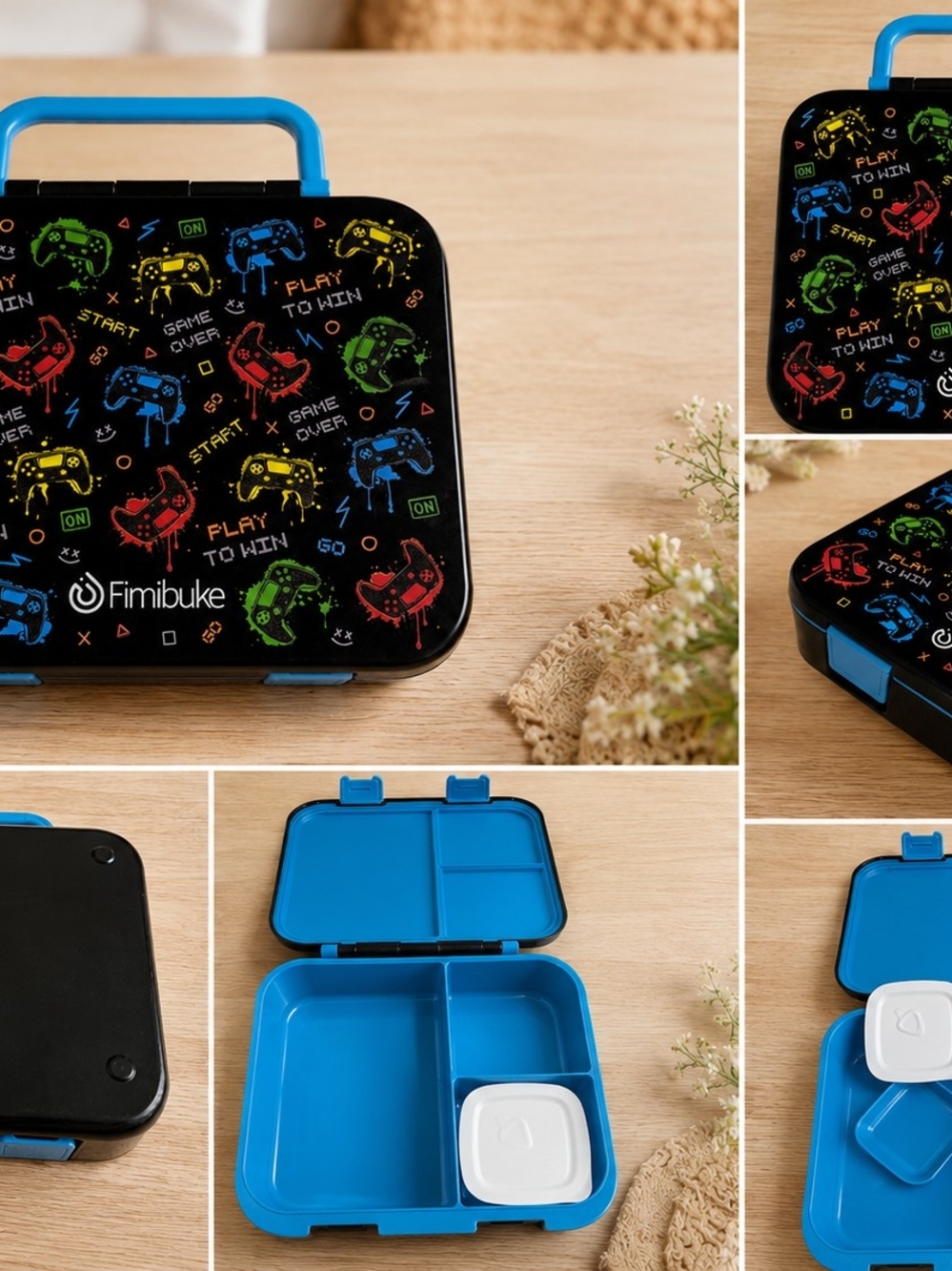 Fimibuke Kids Gaming-Themed Blue Lunchbox